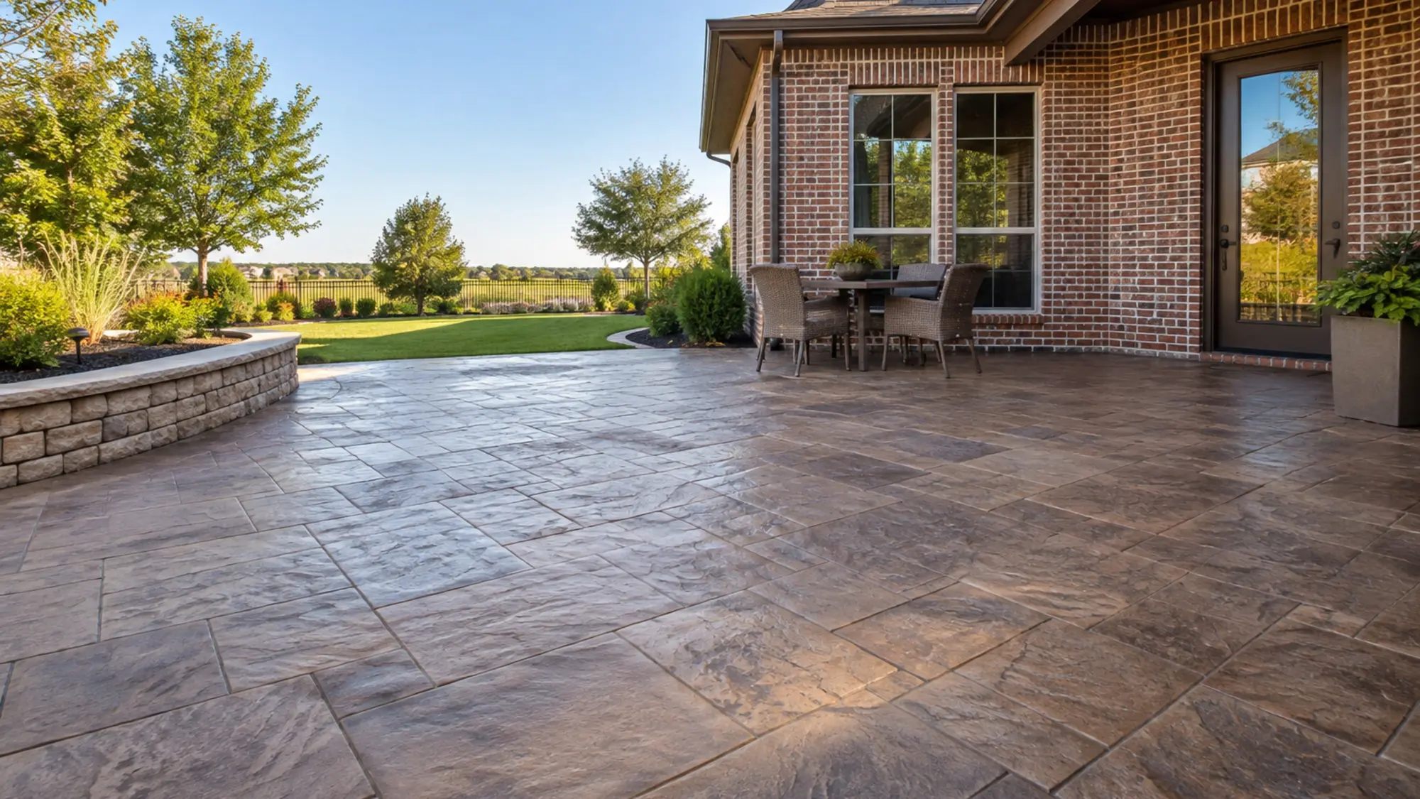 Decorative concrete pool deck and patio