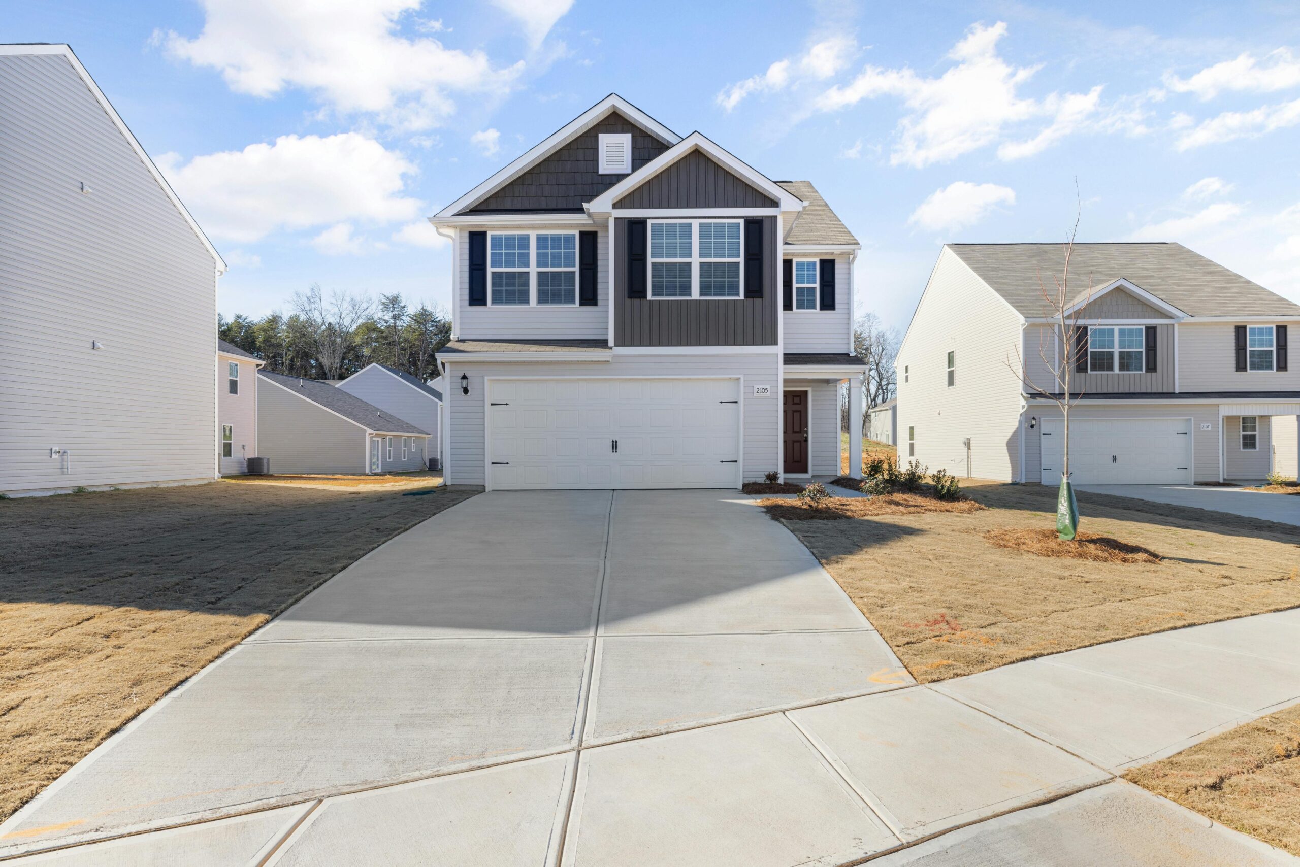 Clean residential driveway